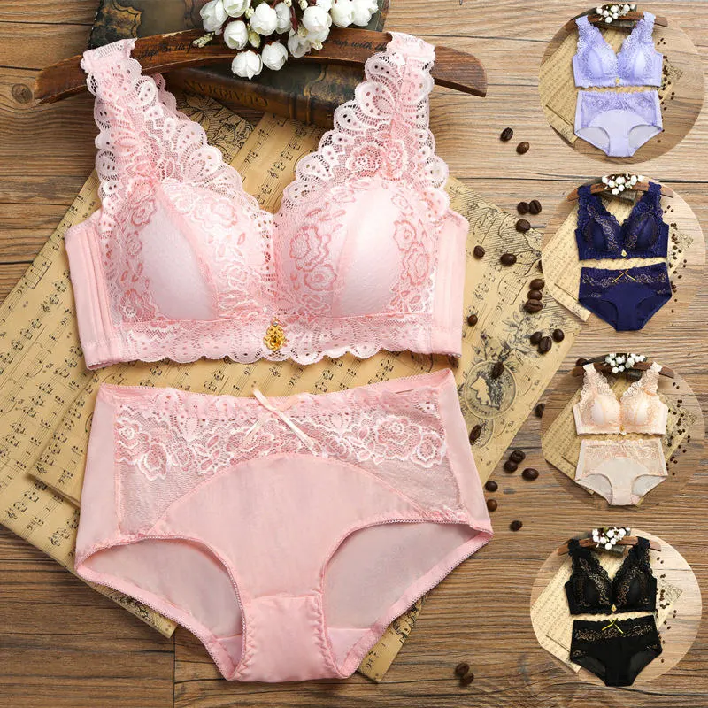 

Fashion fashion lace sexy thin wire free push up underwear hot-selling vintage solid color bra set 0625