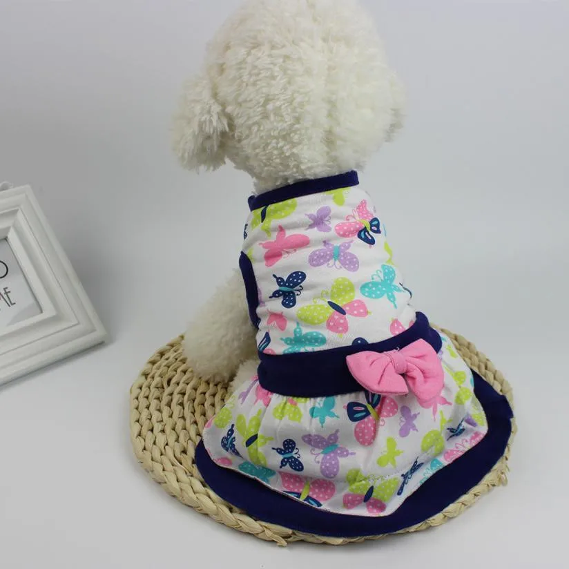 Cute Small Dog Dress Pet Dog Printed Dress Summer Skirt dog dresses for