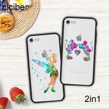 

ciciber Cartoon Watercolor Art Animal Minnie Mickey Mouse Elsa Phone Case Cover For iPhone 7 8 6 Plus X Silicone Hard PC Hybrid
