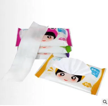 

200pcs=20bags Small bag of wet wipes easy pack for adults clean fragrant moisturizing wipes