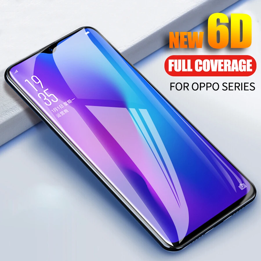 

6D Full Coverage Tempered Glass For Oppo F11 RX17 F9 Pro F7 Realme X 3 Pro U1 Screen Protector For Oppo F5 A7 A83 A3s K1 Glass