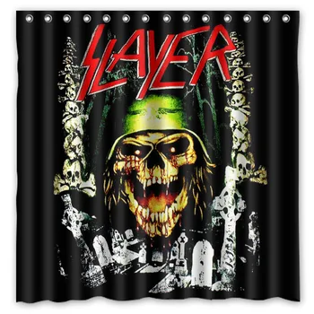 

Slayer Shower Curtain Waterproof Mildewproof Bath Curtain Polyester Bathroom Decor Products With Hook 71*71 inch