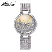 Мисс лиса бренд Феникс роскошные часы женщины стразами водонепроницаемый топ моды золотые часы кварцевые часы relojes muje
