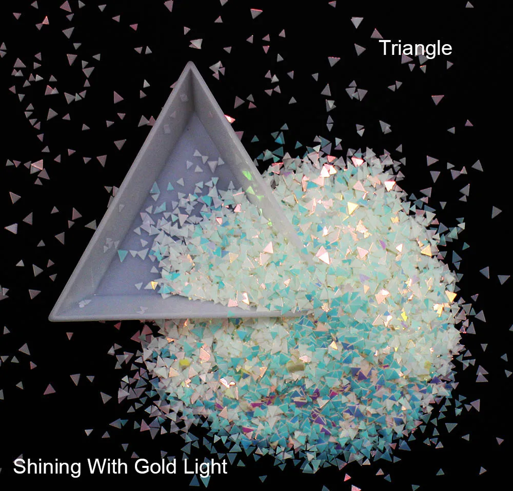

30g~500g, Mix Sizes Triangle Sequins, Iridescent Rainbow Shining Slice 3D Nail Art Glitters Paillettes