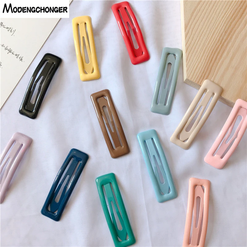 

For Girls Color Square Candy Hair Clips Alloy Hairpins Summer BB Clip Fashion Women Hairgrips Simplicity Sweet Hair Accessories
