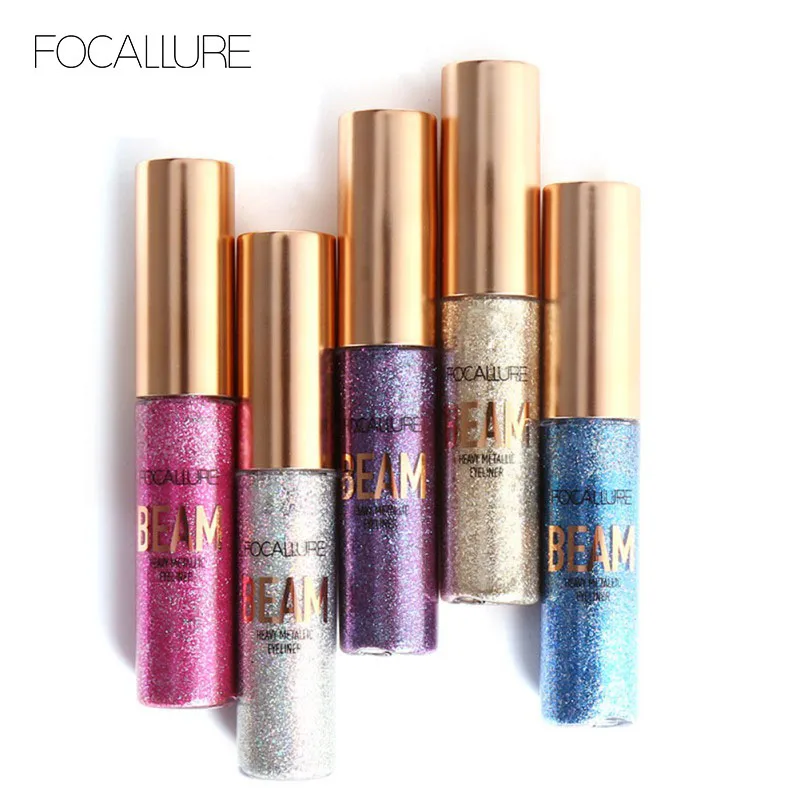 

Professional New Shiny Eye Liners Cosmetics for Women Pigment Silver Rose Gold Color Liquid Glitter Eyeliner Cheap Makeup