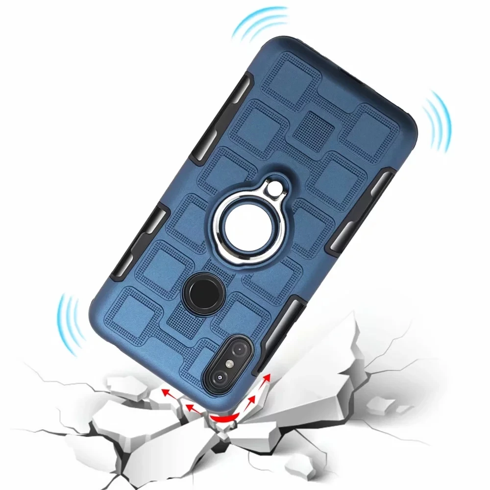Чехол для Motorola Moto P30 Play One металлическое кольцо подставка из ТПУ + ПК 2 в 1 магнитный