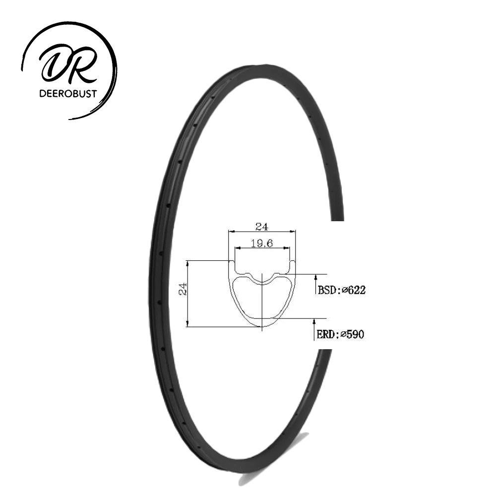 

250g 29er MTB Carbon Rims 24mm depth 24mm width XC Cross Country Bicycle Rim 29 inch Mountain Bike Hookless Tubeless Clincher