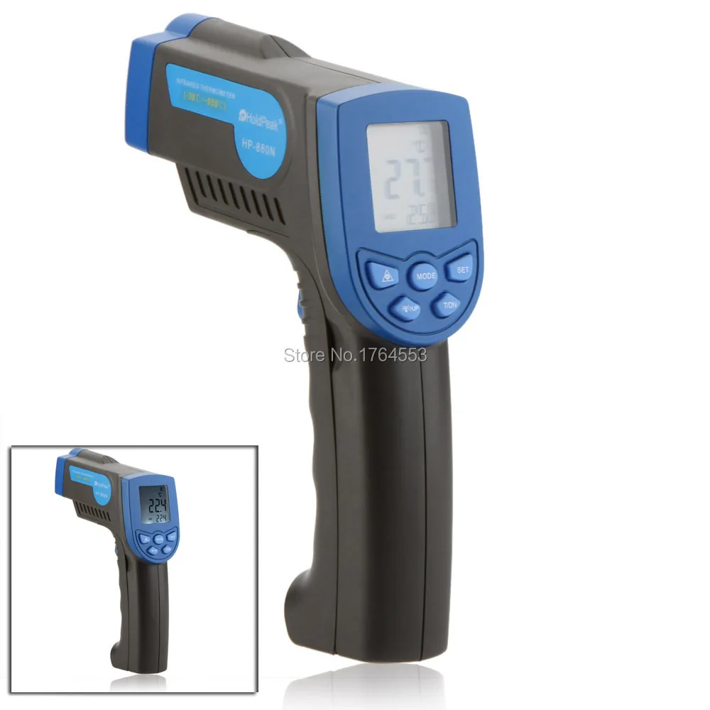 

Non-contact 12:1 Digital Infrared IR Thermometer Laser Temperature Gun Sensor Meter Range -30~550 HoldPeak HP-880N