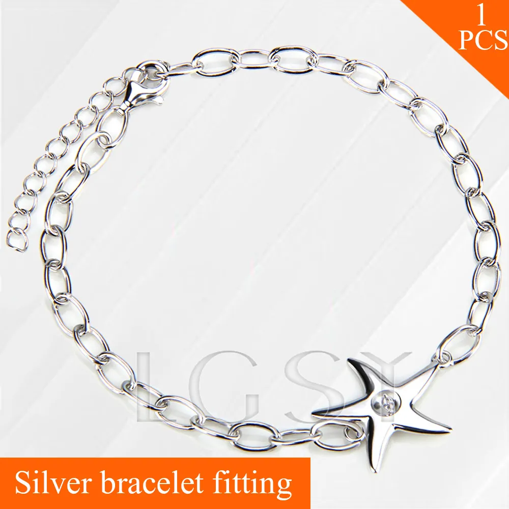 925 sterling silver Star lobster claw clasps charm pearl bracelet