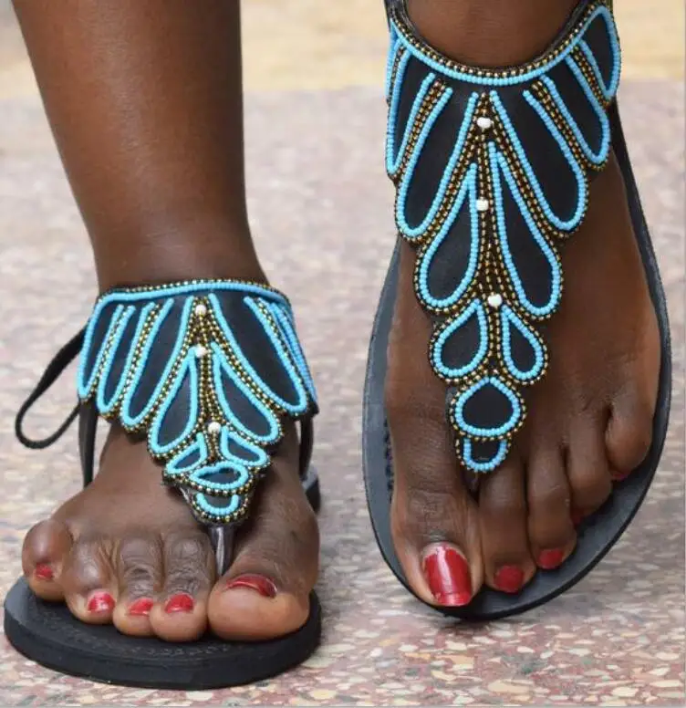 Sandalias mujer/женские летние сандалии вьетнамки богемные туфли на плоской подошве с