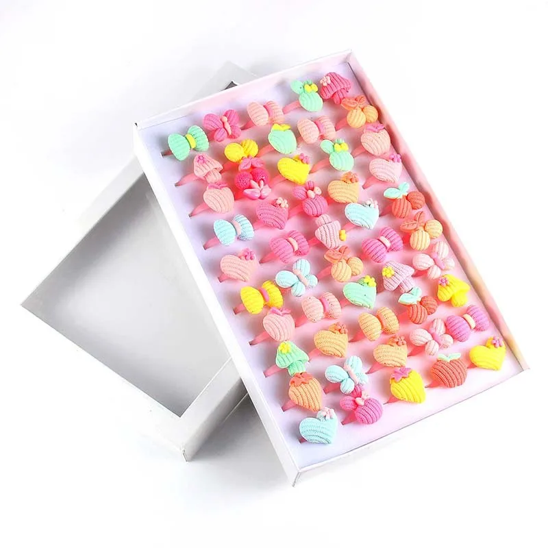 

10Pcs 20Pcs Cute Cartoon Children's Ring Party Animal Fruit Multicolor Resin Ring Party Baby Shower Birthday Party Decoration,Q