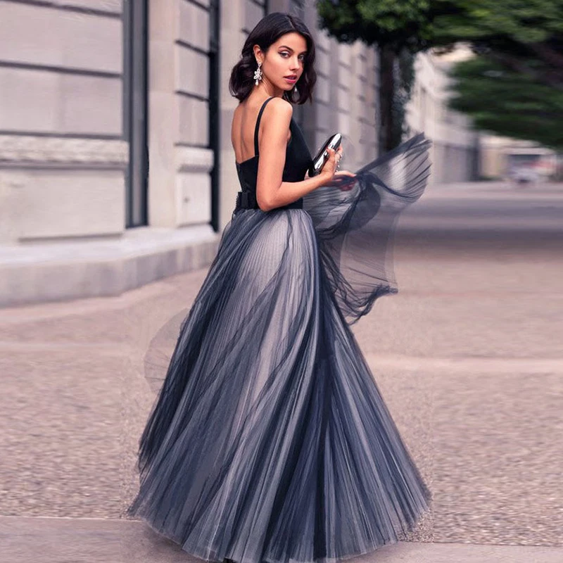 

2019 Summer Vestidos Robe De Soiree Elegant Amazing Princess Mesh Maxi Sleeveless Dresses Party Vintage Prom Gowns