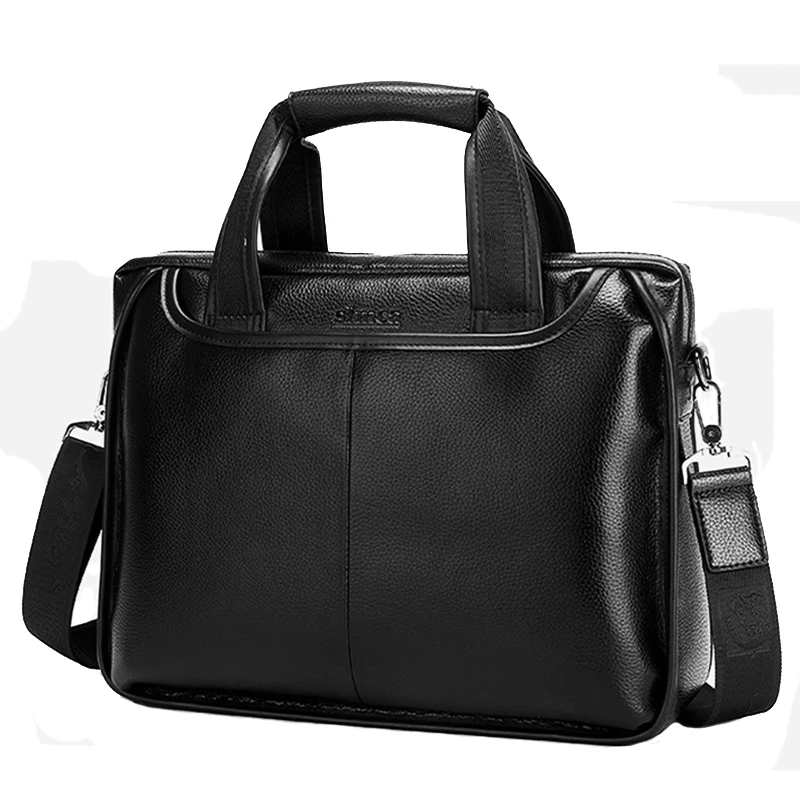 Classical Black Business Men's Handbag Leather Messenger bags Brand PU ...
