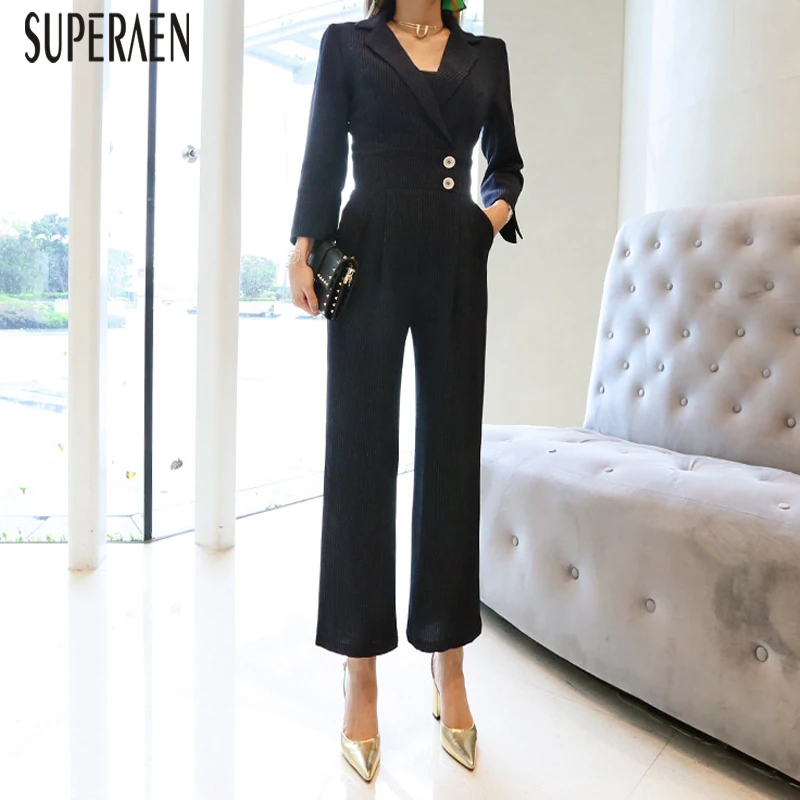 SuperAen мода комбинезон 2019 Весна Новый Повседневное Дикий Высокая талия дамы комбинезоны для женщин корейский стиль темперамент женская