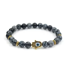 FAITHEASY натуральный Снежный камень жемчуг Фатима ручной транспортировки бусины браслет украшение на нитке