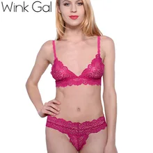 Wink Gal Прекрасный бюстгальтер Краткие наборы бюстгальтер и трусики без подкладки Белый комплект нижнего белья Женщины Белье 1940