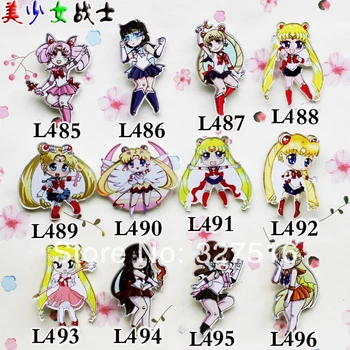 

12pcs/set Sailor Moon Cosplay Acrylic Fashion Accessories Brooch Pin Toys Free Shipping