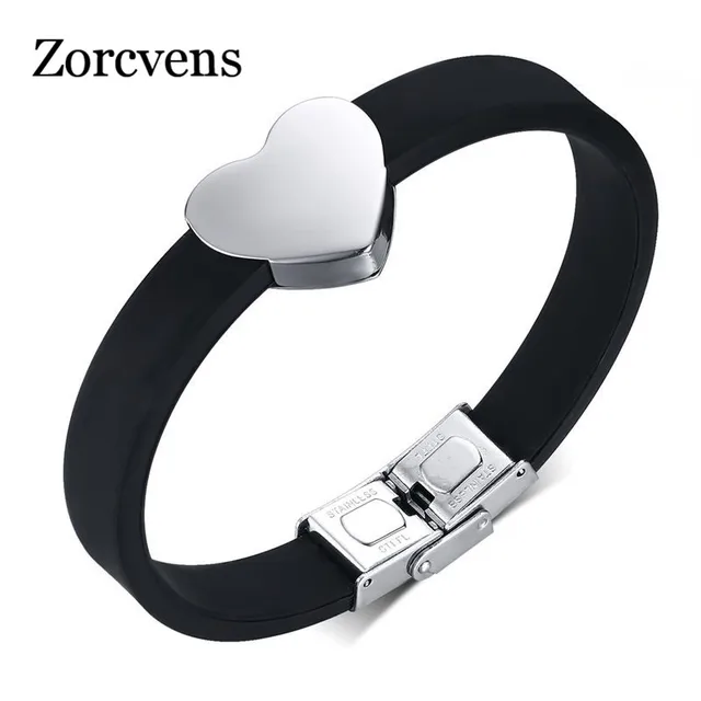 Modyle Hot Adjule Size Stainless Steel Heart Bracelet For Women Modyle Hot Adjule Size Stainless Steel Heart Bracelet For Women Or Men Silicone Charm Bracelets
