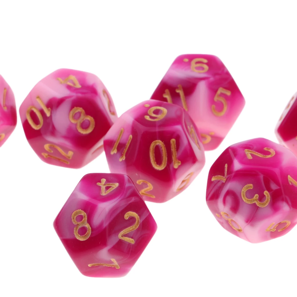 Pack of 10 Multi-sided Dice Polyhedron Dice Set D12 for D&D / TRPG Tabletop Game Role Playing Dices