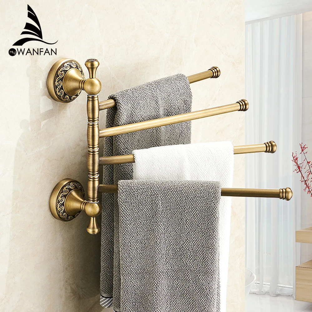 Towel Racks 3 4 Tiers Bars Antique Br Holder Bath Rack Active Rails Pants Hanger Bathroom Accessories Wall Shelf F91373 Aliexpress 4 Tiers Bars Antique Br Towel Holder
