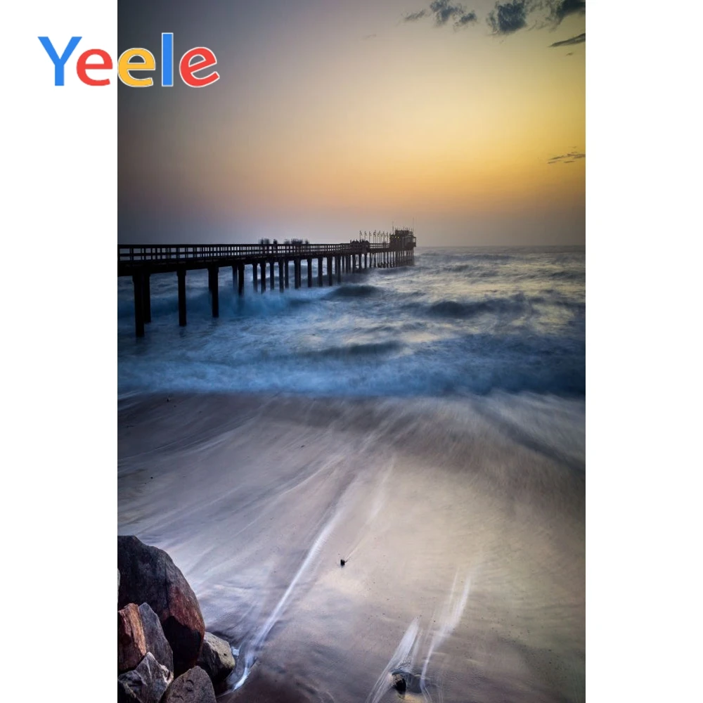 

Yeele Wedding Portrait Photography Backdrops Sunset View Seaside Bridge Custom Photographic Backgrounds For The Photo Studio