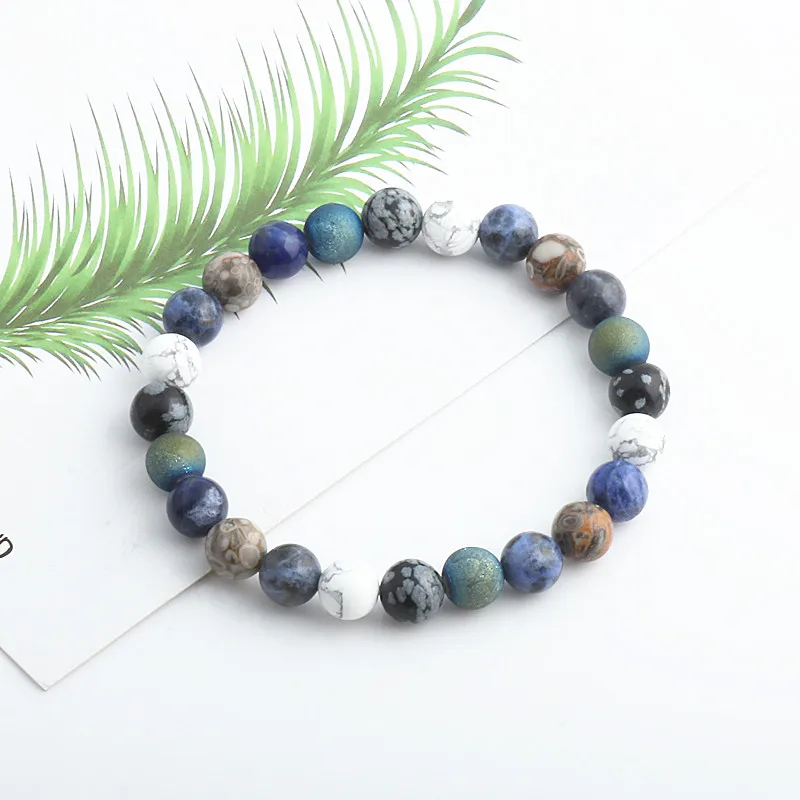 

Again Jewel Multicolor Natural Stone Bead Bracelet 8mm Combined beads Bracelet Combination Beaded Bracelet For Men & Women Gift