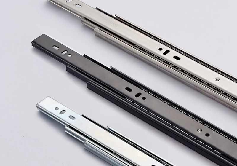 Stainless steel drawer slide rail track three mute five solid ball