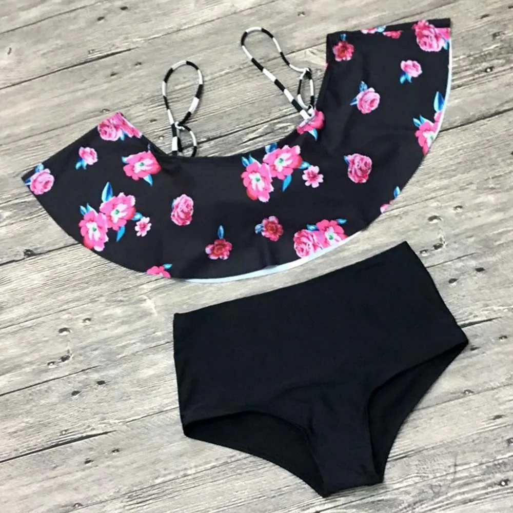 

TOKITIND High Waist Swimwear Women Swimsuit Bikini 2017 Brazilian Print Bikinis Set Sexy Bandeau Bathing Suits Push Up Beach