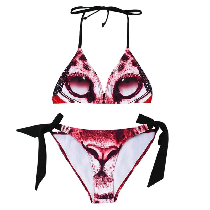 

1 Set Bikini Swimsuit Bra Underpants Women Lady Sexy Floral Print Fashion Trendy Soft Padded Strap Push-up Swimwear Beach Party