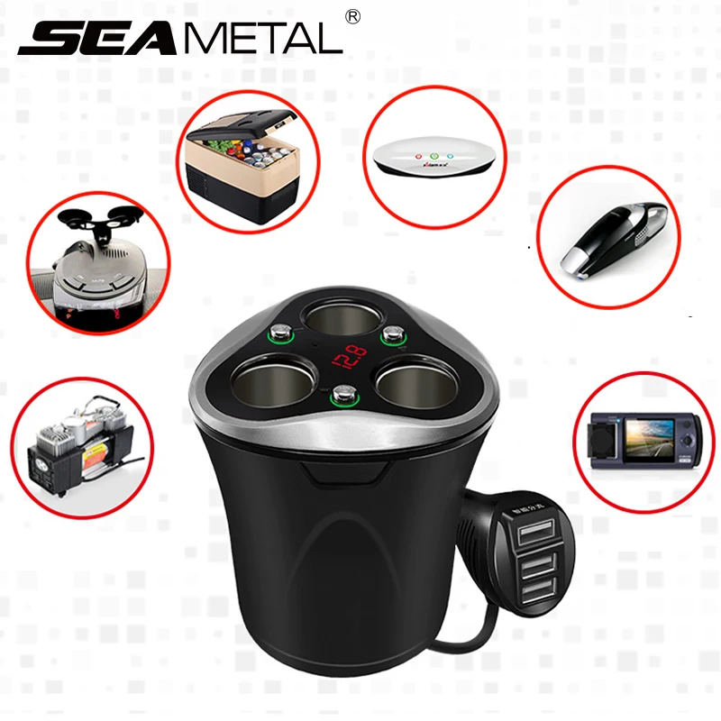 

Car Cigarette Lighter Charger USB 12V-24V Switch Charge Socket Splitter Voltage LED Plug Adapter Electric Universal Accessories