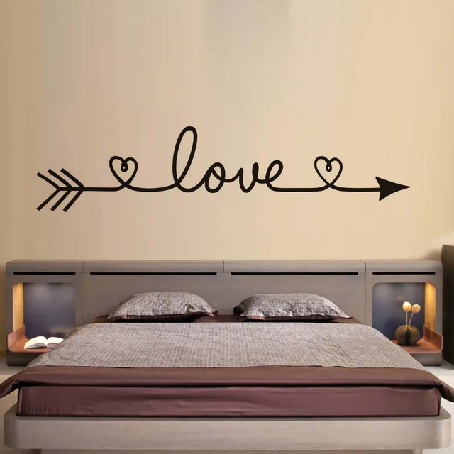 dctop love arrow wall stickers romantic bedroom decals vinyl