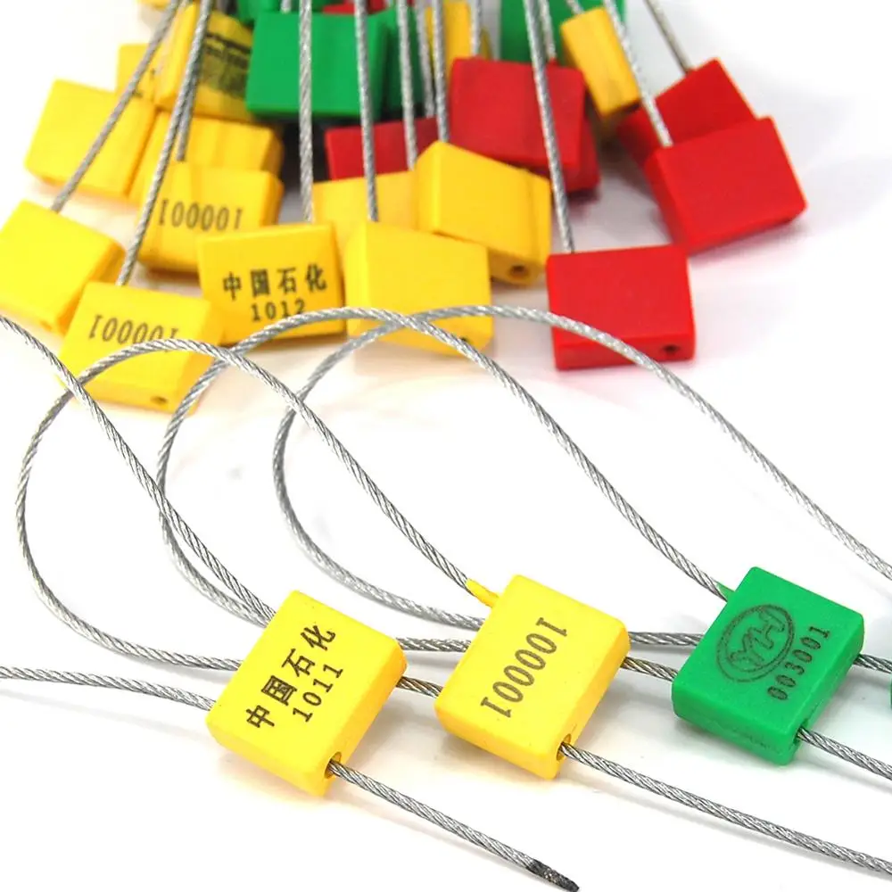 

50pcs Security Cable Seals 1.8mm Stainless Steel Wire ABS Tag for Shipment Cargo Container Anti Tamper Locks