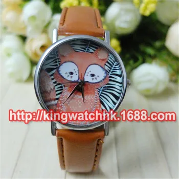 

DHL free 100pcs/lot,Curious Fox Watch. Geneva Unisex Wristwatch. For Men and Women. Gift. Metal Watch
