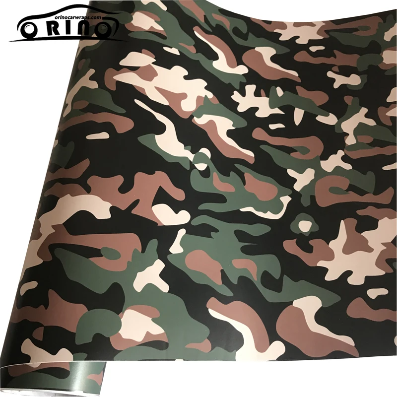 Army Green Black Camo Vinyl Film
