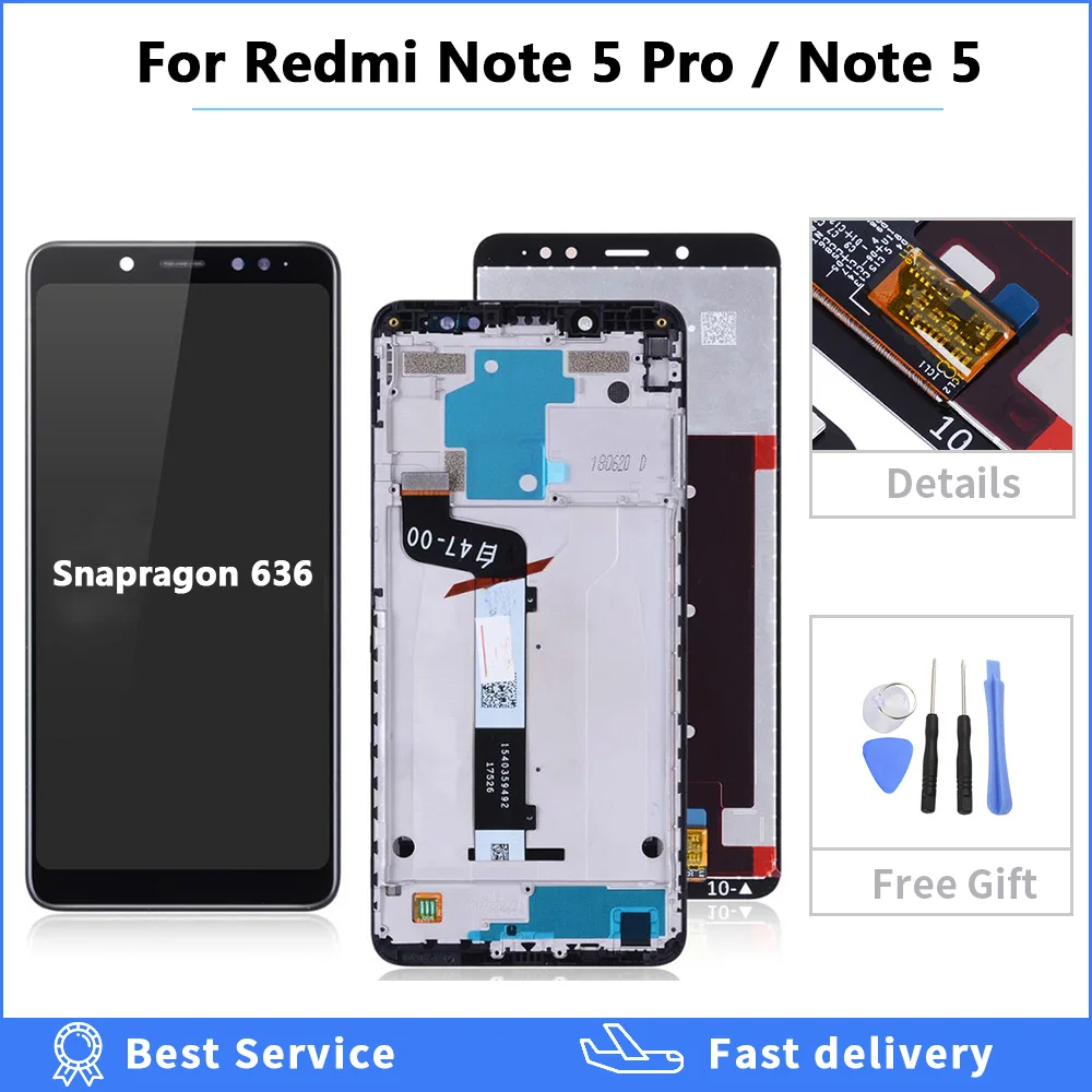 Для Xiaomi Redmi Note 5 Pro ЖК дисплей сенсорный экран дигитайзер сборка Замена для 99