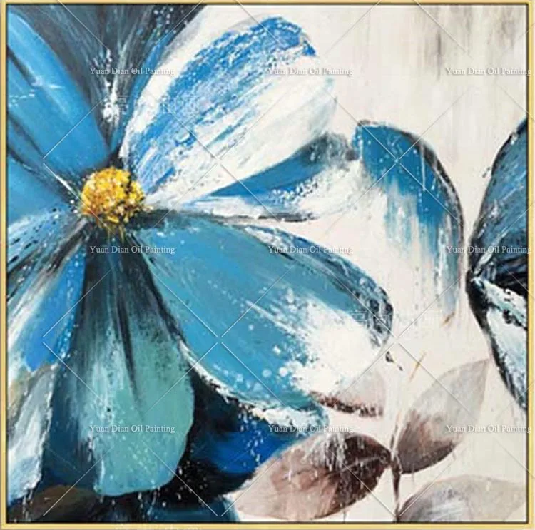 

New Style Lily Blue Elegant Flowers New Style Fowers Modern painting Floral Oil Painting Wall Art pictures for living room