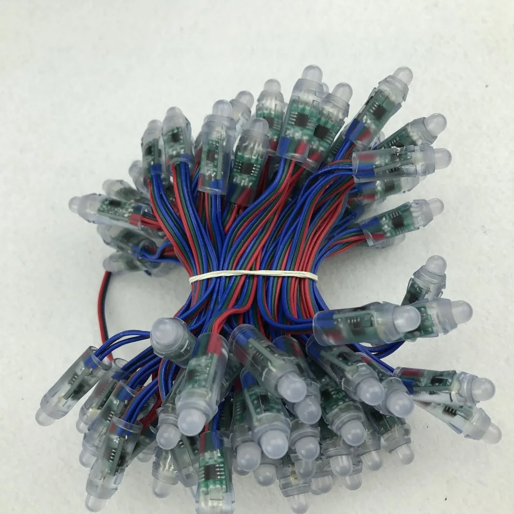 

DC12V input 12mm WS2811 pixel node,100pcs a string,IP68 rated