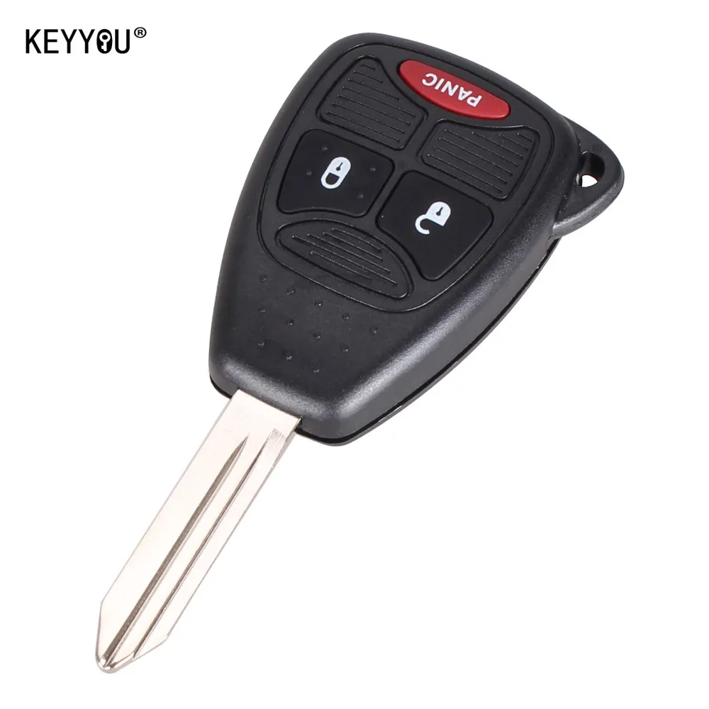 

KEYYOU 2+1 Button Remote Combo Key case for Chrysler Dodge Jeep 3 Button New