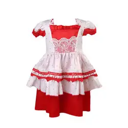 Helen115 прекрасный Рождество для маленьких Одежда для девочек принцесса Кружево платья с короткими рукавами 1-5years