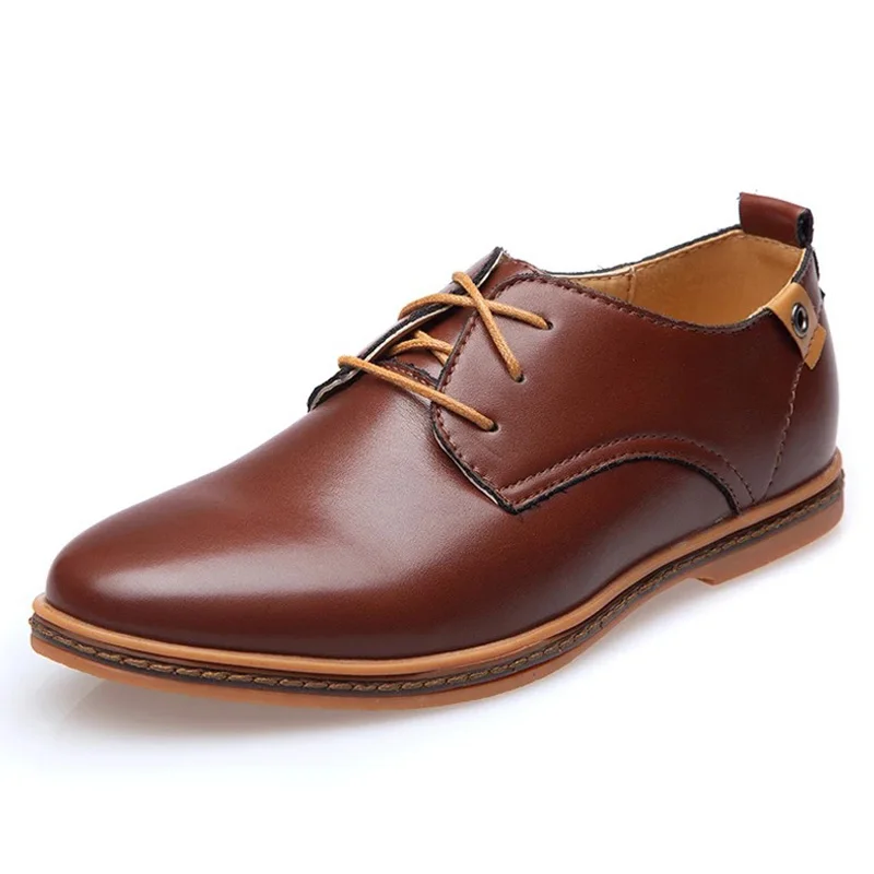 

2019 Men Formal Shoes Leather Casual Men Shoes Fashion Men Derby Shoes Round Toe Flats Office Men Dress Shoes Plus Size 38-48