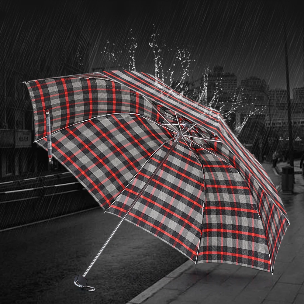 Легкий складывающийся втрое дождь солнцезащитный зонтик для защиты от ветра Водонепроницаемый зонт зонтик с защитой от ультрафиолета для Для женщин Для мужчин