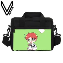 Veevanv marca 2017 BTS Cartoon 3D pu impresiones comida fría del BTS Bolsas para comida para las mujeres loncheras para comida bolso Mujer bolsas para comida