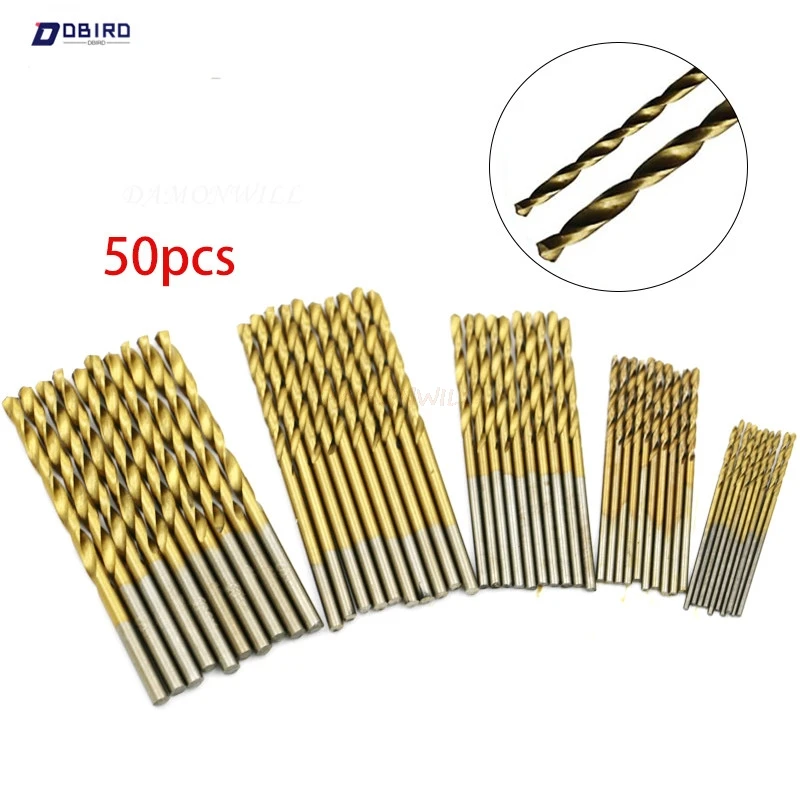 

50Pcs HSS 4241 High Speed Steel Drill Bit Set Tool 1mm 1.5mm 2mm 2.5mm 3mm