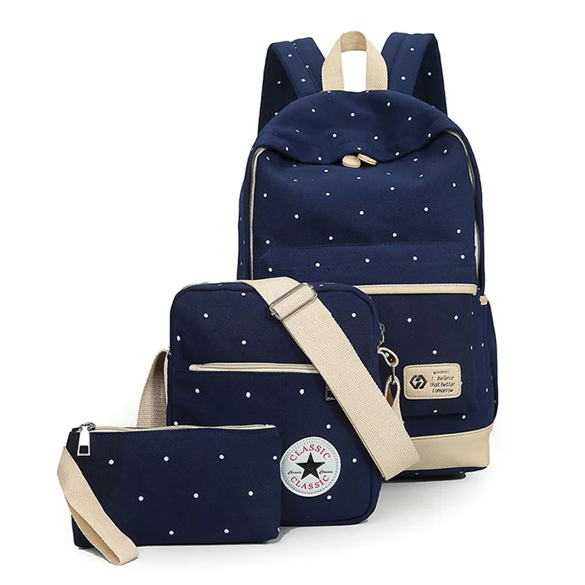 3Pcs Composite font b Bags b font Backpack Shoulder font b Bag b font Handbag Fashion