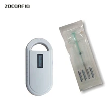Special Price 50pcs 134.2KHz Stanard ISO Chip FDX-B 2.12*12mm RFID microchip injector Animal syringe with glass tags+1 pcs reader