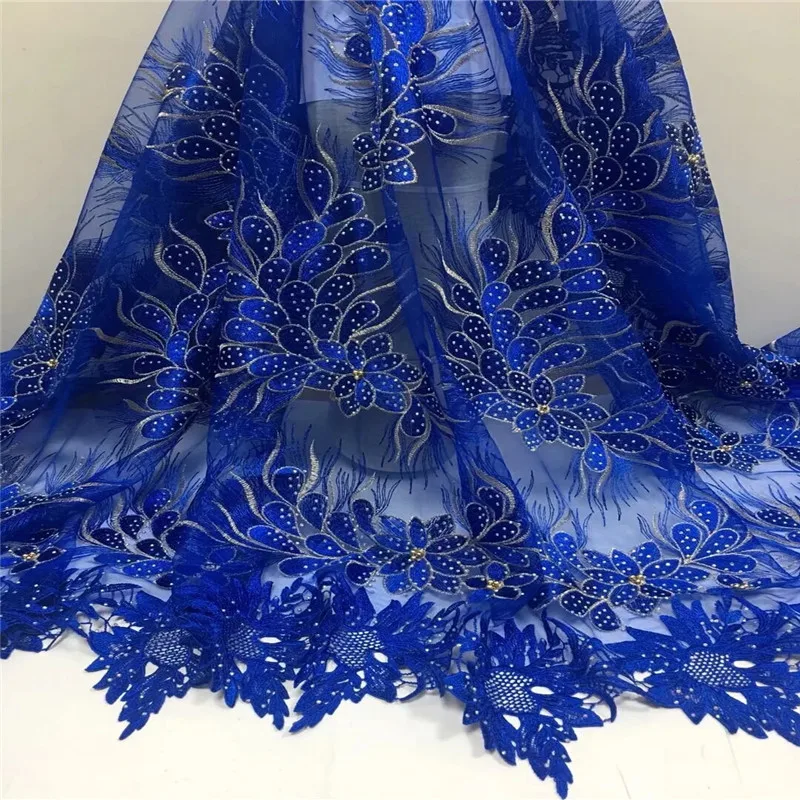 

African Tulle Lace Fabric 2018 African French Lace Fabric High Quality With Stones Nigerian Embroidery Tulle French Lace !Y6135