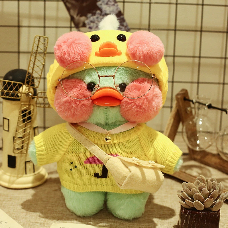 Juguete De Peluche De 30 Cm Lalafanfan Toys Pato Rosa Con Ro Juguete De Peluche De 30 Cm Lalafanfan Toys Pato Rosa Con Ro