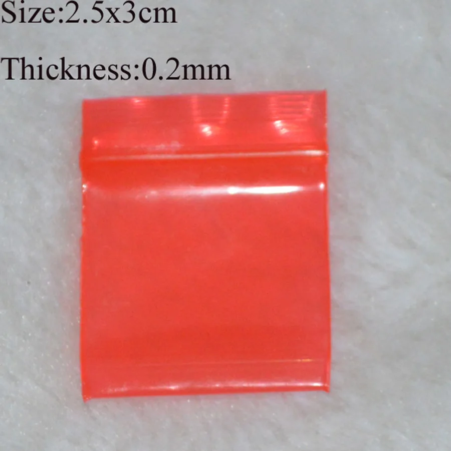 

Free Shipping,1000pcs/Lot,2.5*3cm,Red PE ZipLock/Reclosable Plastic Bag,Thicken Mini plastic bag in Red colour,Special size bag