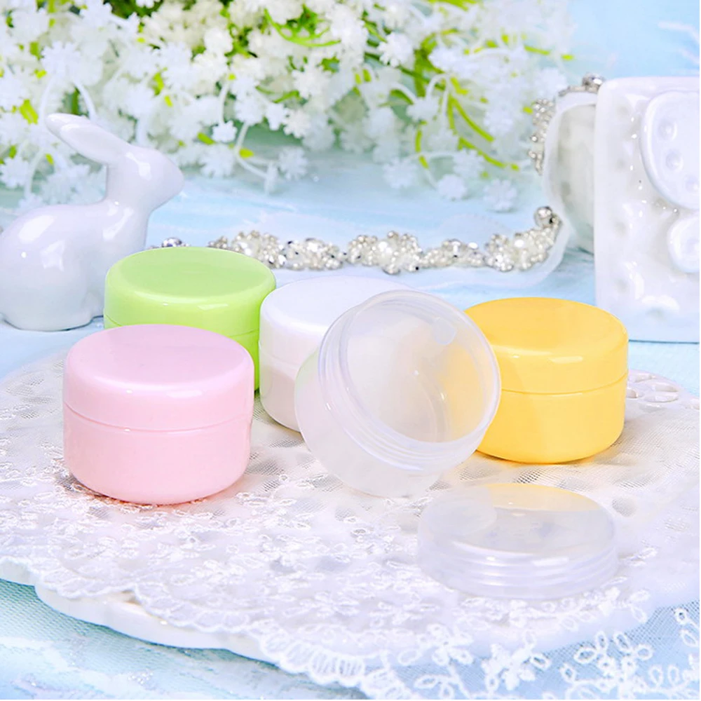 

60Pcs 10g/20g/50g/100g Plastic Empty Makeup Jar Pot Refillable Sample bottles Travel Face Cream Lotion Cosmetic Container Boxes